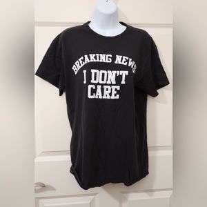 Captioned black T shirt